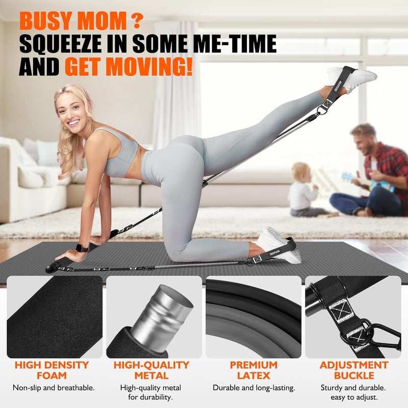 KUTIZE Pilates Bar Kit with Resistance Bands, Pilates Equipment, Multifunctional Pilates Bar for Women & Men, Pilates kit for Hip, Back, Arm, Full-Body Workouts, Home Gym Strength Training Equipment - Image 3